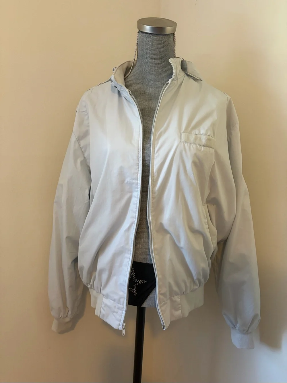 Rare 80s Vintage Marvel Productions Spider-Man Light Blue Gray Bomber Jacket - Picture 2 of 9